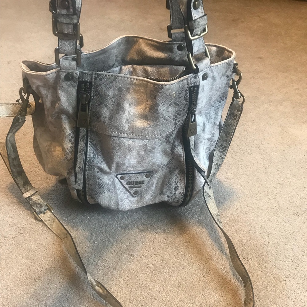 Guess faux snake skin purse
